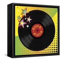 Vinyl Disco Music Plate with Art Background-Robert Voight-Framed Stretched Canvas