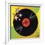 Vinyl Disco Music Plate with Art Background-Robert Voight-Framed Art Print