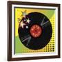 Vinyl Disco Music Plate with Art Background-Robert Voight-Framed Art Print