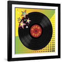 Vinyl Disco Music Plate with Art Background-Robert Voight-Framed Art Print