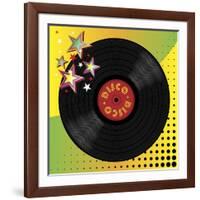 Vinyl Disco Music Plate with Art Background-Robert Voight-Framed Art Print