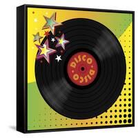 Vinyl Disco Music Plate with Art Background-Robert Voight-Framed Stretched Canvas