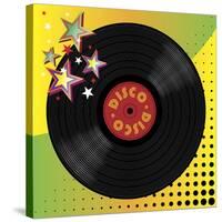 Vinyl Disco Music Plate with Art Background-Robert Voight-Stretched Canvas