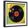 Vinyl Disco Music Plate with Art Background-Robert Voight-Framed Art Print