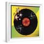 Vinyl Disco Music Plate with Art Background-Robert Voight-Framed Art Print