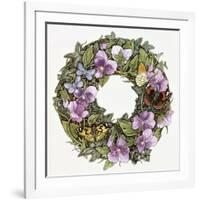 Violas and Butterflies-Linda Ravenscroft-Framed Giclee Print