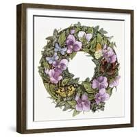 Violas and Butterflies-Linda Ravenscroft-Framed Giclee Print