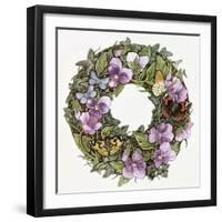 Violas and Butterflies-Linda Ravenscroft-Framed Giclee Print