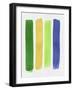 Violet and Green Brush Strokes-Eline Isaksen-Framed Art Print