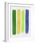 Violet and Green Brush Strokes-Eline Isaksen-Framed Art Print
