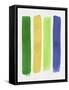 Violet and Green Brush Strokes-Eline Isaksen-Framed Stretched Canvas