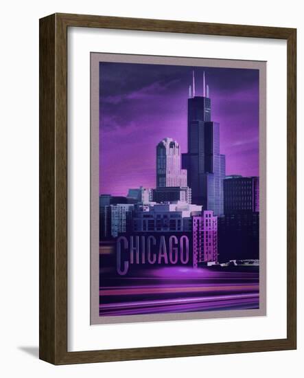 Violet Chicago-Old Red Truck-Framed Giclee Print