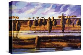Violet Sky over Land and Water-Judith D'Agostino-Stretched Canvas