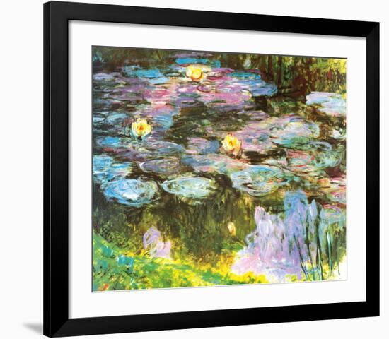 Violet Water Lilies-Claude Monet-Framed Art Print