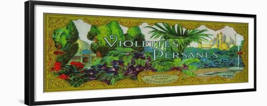 Violettes Persanes Soap Label - Paris, France-Lantern Press-Framed Premium Giclee Print
