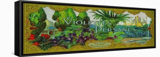 Violettes Persanes Soap Label - Paris, France-Lantern Press-Framed Stretched Canvas