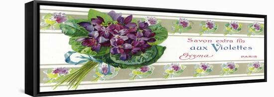 Violettes Soap Label - Paris, France-Lantern Press-Framed Stretched Canvas