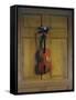 Violin and Bow Hanging on a Door-Jan van der Vaardt-Framed Stretched Canvas