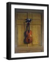 Violin and Bow Hanging on a Door-Jan van der Vaardt-Framed Giclee Print