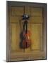 Violin and Bow Hanging on a Door-Jan van der Vaardt-Mounted Giclee Print