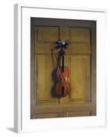 Violin and Bow Hanging on a Door-Jan van der Vaardt-Framed Giclee Print