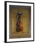 Violin and Bow Hanging on a Door-Jan van der Vaardt-Framed Giclee Print