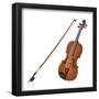 Violin and Bow, Stringed Instrument, Musical Instrument-Encyclopaedia Britannica-Framed Poster