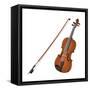 Violin and Bow, Stringed Instrument, Musical Instrument-Encyclopaedia Britannica-Framed Stretched Canvas