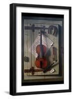 Violin and Music-William Hartnett-Framed Art Print