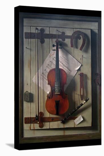 Violin and Music-William Hartnett-Stretched Canvas