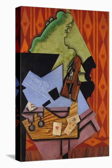 Violin and Playing Cards on a Table, 1913-Juan Gris-Stretched Canvas