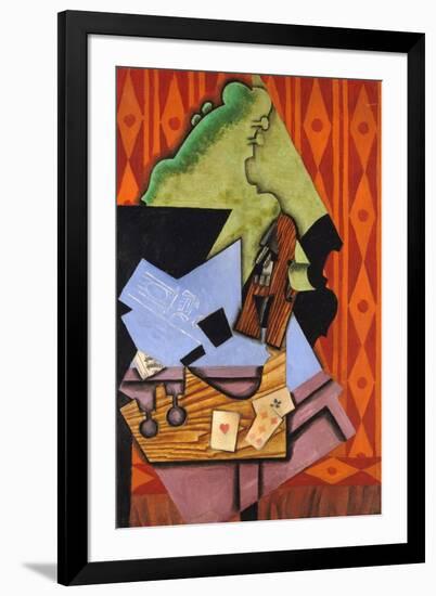 Violin and Playing Cards on a Table-Juan Gris-Framed Giclee Print