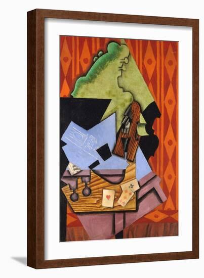 Violin and Playing Cards on a Table-Juan Gris-Framed Giclee Print