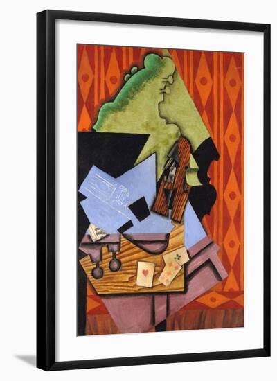 Violin and Playing Cards on a Table-Juan Gris-Framed Giclee Print