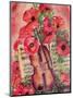 Violin and Poppies-Dina Cuthbertson-Mounted Art Print