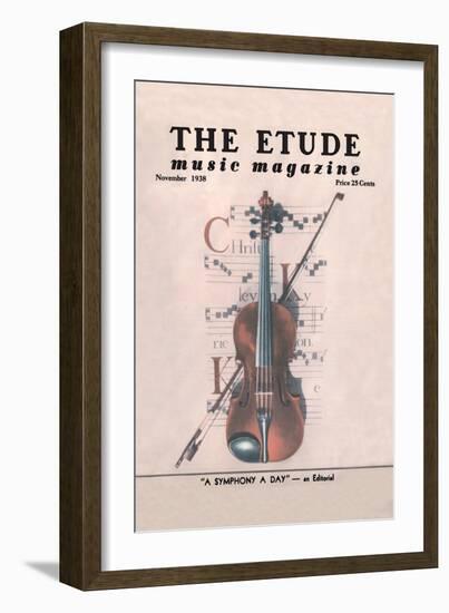 Violin on Magazine Cover-null-Framed Art Print