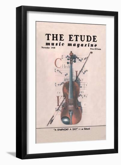 Violin on Magazine Cover-null-Framed Art Print