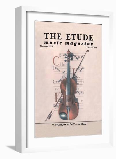 Violin on Magazine Cover-null-Framed Art Print