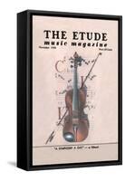 Violin on Magazine Cover-null-Framed Stretched Canvas