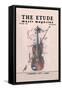 Violin on Magazine Cover-null-Framed Stretched Canvas