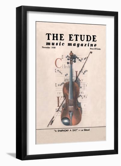 Violin on Magazine Cover-null-Framed Art Print