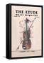 Violin on Magazine Cover-null-Framed Stretched Canvas