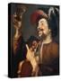 Violin Player with Glass of Wine-Gerrit van Honthorst-Stretched Canvas