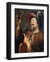 Violin Player with Glass of Wine-Gerrit van Honthorst-Framed Giclee Print