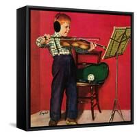 "Violin Practice", February 5, 1955-Richard Sargent-Framed Stretched Canvas