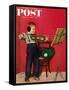 "Violin Practice" Saturday Evening Post Cover, February 5, 1955-Richard Sargent-Framed Stretched Canvas