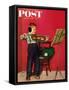 "Violin Practice" Saturday Evening Post Cover, February 5, 1955-Richard Sargent-Framed Stretched Canvas