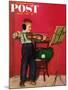 "Violin Practice" Saturday Evening Post Cover, February 5, 1955-Richard Sargent-Mounted Giclee Print