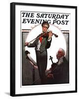 "Violin Virtuoso" Saturday Evening Post Cover, April 28,1923-Norman Rockwell-Framed Giclee Print