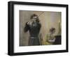 Violinist and Clara Schumann-Adolph von Menzel-Framed Giclee Print